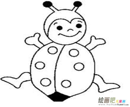 七星瓢虫简笔画:七星瓢虫的画法 七星瓢虫简笔画:七星瓢虫的画法